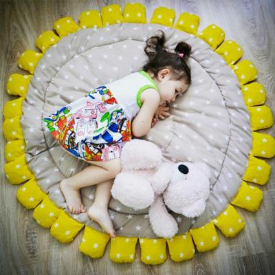 China New Washable Cotton Sunflower Baby Mat Star Printed Nursery Decoration Baby Crawling Toy Climbing Playing Mat for sale