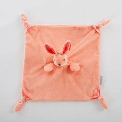 China Plush Custom Design Soft Baby Bunny Comforter Baby Blanket Toy for sale