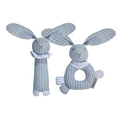 China Musical Toy Ready to Board Teether Bunny Bear Cotton Ring Safe Teether Toy Pacifier Clip Holder Cotton Organic Ring for sale