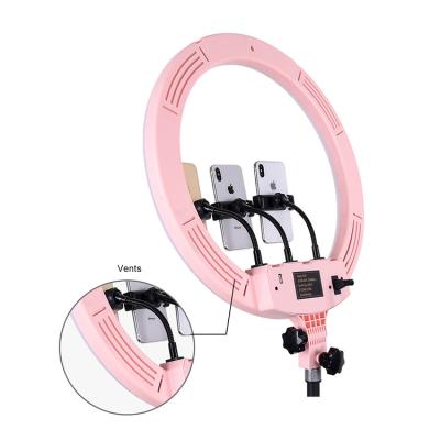 China Portable Adjustable Brightness 18 Color Adjustable Tempurate Inch Light Youtube Selfie Tik Tok LED Ring Light with Phone Holder for Live Video for sale