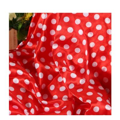 China Shrink-Resistant Gorgeous Dot Printed Polyester Satin Fashion Design Head Scarf / Tie Material for sale