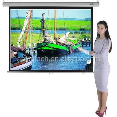 China Cheapest Wall Mounted Projector Screen School Office Screen Manual Touch Screen Projector Mobile for sale