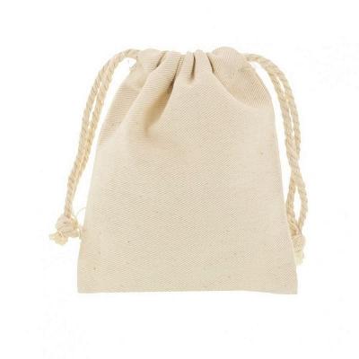 China BIODEGRADABLE Eco-Friendly Organic Small Cotton Muslin Drawstring Pouch Bag For Gifts Packing for sale