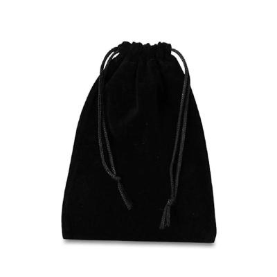 China Recyclable No MOQ Luxurious Black Velvet Velvet Jewelry Packaging Bag In Stock for sale