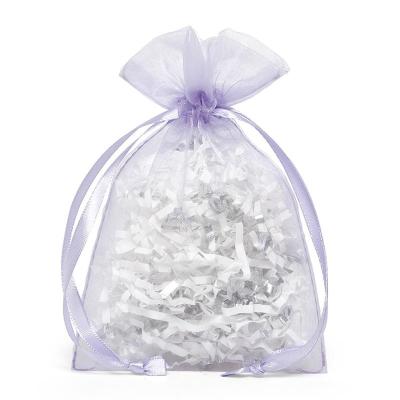 China Amazon Gift Wrap Small Choice Light Violet Organza Drawstring Bag In Stock for sale