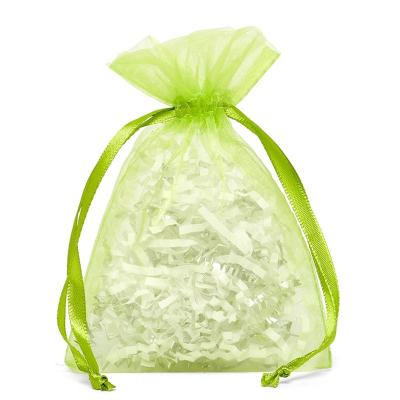 China Gift packaging premium quality organza jewelry and gift packaging apple green pouch in stock for sale