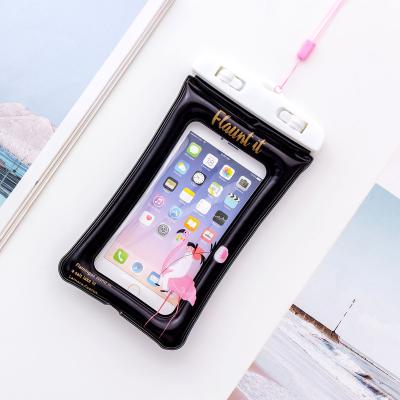 China Custom Cartoon PVC Waterproof Phone Pocket Waterproof Top Selling Outdoor Diving Swimming Floating Mobile Phone Bags Waterproof Mobile Pouch for sale