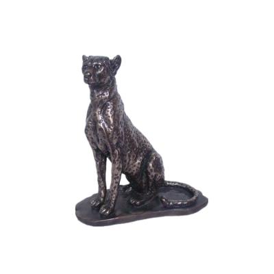 China Global molds for water fountain garden resin cheetah bronze coating statue for sale