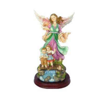 China Religious Guardian Angel 8 Inch Wholesale High Quality Sensitive Resin Statue From Europe for sale