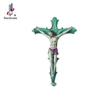 China Europe Home Decor 14 INCH Polyresin Religious Crucifix Cross Statues for sale