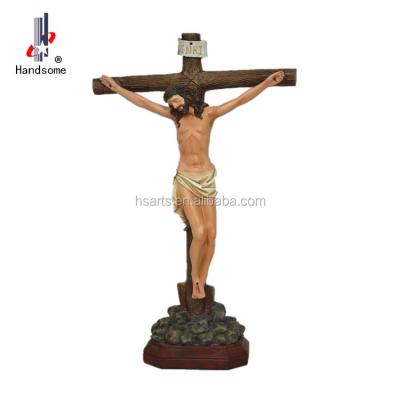 China Europe Resin Rosaries Jesus Cross Catholic Crucifix Religious Figurines Statue Gift Crafts for sale