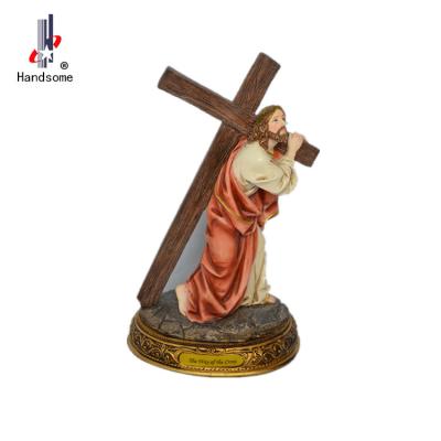 China religious staue maker 3D Jesus On The Cross Resin Figurines maker of 3D Jesus On The Cross Figurines maker for sale