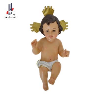 China Worldwide Religious Baby Jesus Statue 8 Inch Resin Craft Christmas Gift Christmas Items Crib Figurines for sale