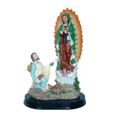 China 8 Inch Catholic Religious Europe Garden Ornament Our Lady Of Guadalupe Resin Statues for sale