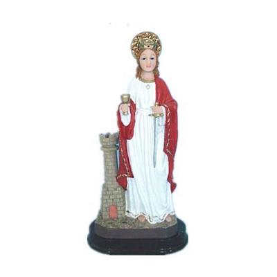 China Wholesale Classic Religious 8 Inch Santa Barbara Resin Statues Wholesale Religious Resin Statues for sale