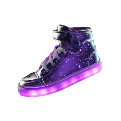 China Fashion.various color FREE SAMPLE NEW MODEL USB Charging Flashing Light Kids Unisex Purple LED Shoes Glowing Lights for sale