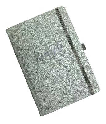 China A5 hardcover embossed logo PU hardcover notebook with elastic band and pen holder for sale