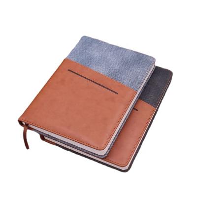 China 2020 A5/A6 Hardcover Customized Hardcover Denim Fabric Leather Notebook with Front Pocket for sale