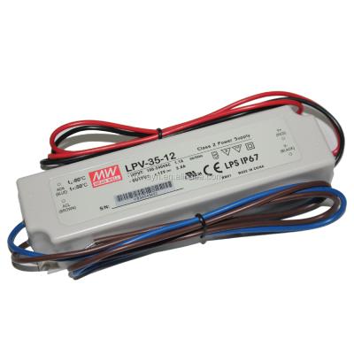 China LED Lighting Meanwell LED Driver LPV-35-12 (35W 12V 3A) 35W Constant Voltage Waterproof 12V LED Power Supply for sale