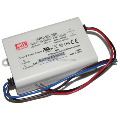 China LED Lighting MeanWell APC-25-700 Single Output Power Supply 700mA (25W 700mA) 25W Constant Current LED Driver for sale