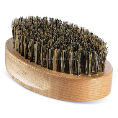 China Beard Brush 2021 Oval Wooden Beard Brush Pure Boar Bristle Beard Brush for sale