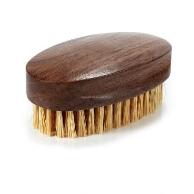 China Male and Female Wooden Beard Brush Sisal Bristle Black Walnut Hair Dry Skin Brush Personal Care Body Brush for sale