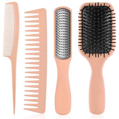 China High Quality Waterproof Hair Massage Comb Set Personal Care 4Pieces Fashion Plastic Detangling Hair Brush Kit for sale