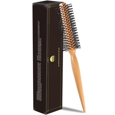 China Pins And Beech Wood Boar Bristle Handle Salon Hair Brush Waterproof Natural Nylon Curly Hair Brush for sale