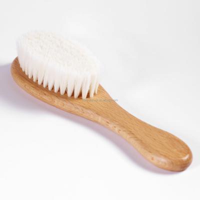 China Real Goat Hair Baby Hair Comb Salon Hair Brush Soft Comb Set Baby Professional Natural Wooden Hair Brush for sale