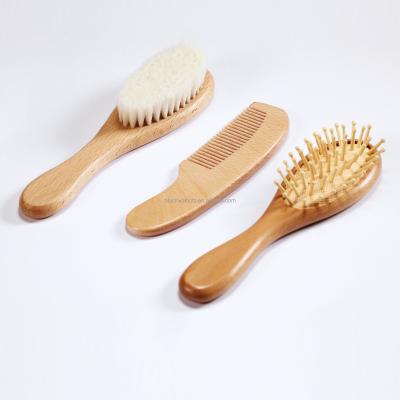 China Professional Salon Professional Free Sample Approved Baby Hair Brush Baby Comb and Wooden Pickup Brush for sale