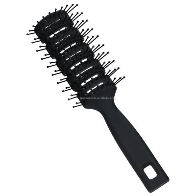 China Black Waterproof ABS Matt Plastic Rib Hair Brush Vent Massage Professional Hair Brush for sale