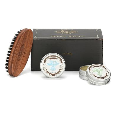 China Boar DEEP CLEANING Hair Brush And With Beard Sandalwood Balm Heartfelt Best Gift Set for sale