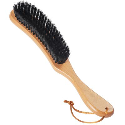 China Waterproof Soft Boar Hair Bristle Dust Cleaning Brush With Wooden Handle For Bed Sheets Clothes Sofa Carpet Brush for sale