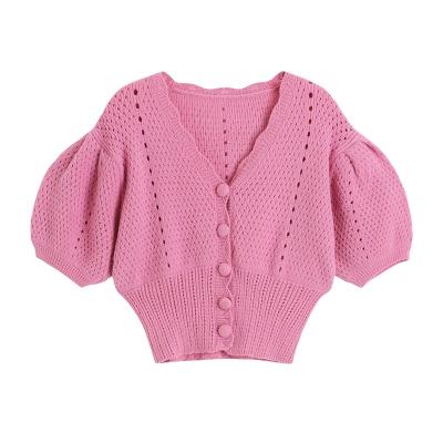 China 2021 Anti-wrinkle Fashion Cardigan Top Women Designer Knitted Sweater Cardigan Top for sale