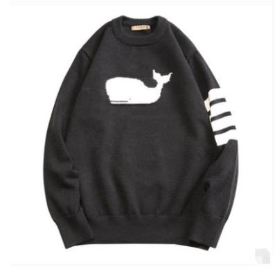 China Custom OEM Vintage Winter Knitwear Knitwear Sweater Pullover Whale Jacquard Casual Animal Sleeves Stripes for sale