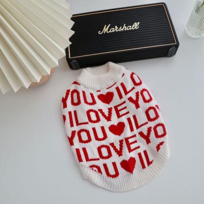 China Autumn And Winter Christmas New Year High Quality Woolen Dog Sweater Cat Pet Stocked Warm Clothes Coat for sale