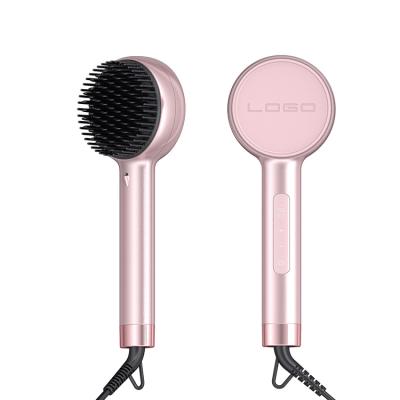 China 2021 New Staight Compact Digital Temperature Display Power Off Comb Pad Fast Heating Anion Straight Comb For Dry Hair Repair for sale