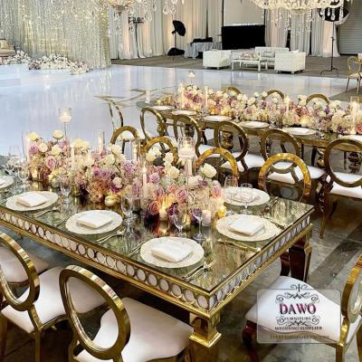 China Fashion Modern Banquet Hotel Wedding Event Wedding Backrest Outdoor Gold Stainless Steel Transparent Stacking Dining Chair for sale