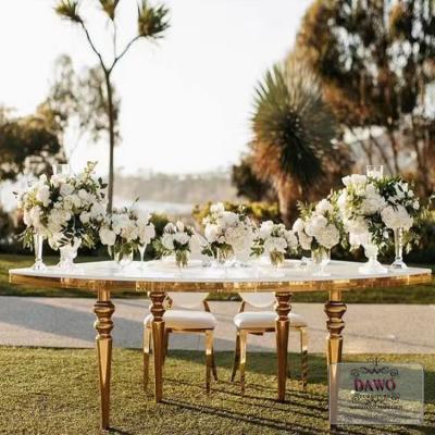 China Modern High Quality Stainless Steel Semicircle Leg Big Sale Centerpiece Table Decoration Wedding for sale