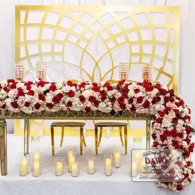 China Modern Hot Selling Gorgeous Acrylic + PVC Gold Wedding Stage Background for sale