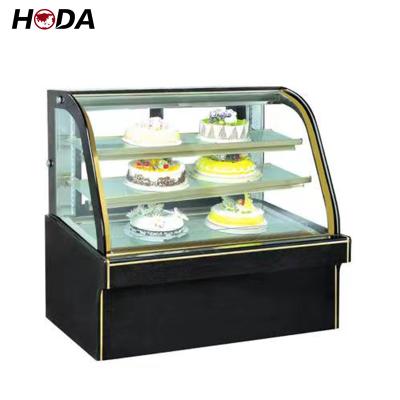 China Large Volume Stand Refrigerator Showcase Cake Counter Freezer Set, Acrylic Wood Food Bakery Cabinet Showcase Cake Display Refrigerator for sale