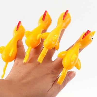 China Stretchy Chicken Flip Flop Chicken Slingshot Toys Easter Chicks Funny Rubber Chicken Baffles Party Activity For Kids for sale