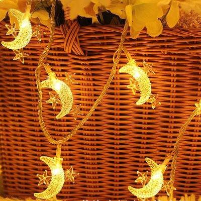 China Ramadan Wedding Party Decor Battery Operated Star Moon String Light 1.5M/3M/6M/10M Fairy Garland Lighting Star New Year Christmas for sale