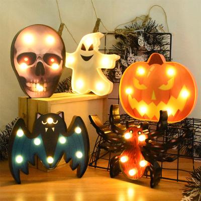 China Beauty Decorations Halloween LED Lights Horror Pumpkin Ghost Bat Spider Night Lights Ornament Halloween Party Props Bar Table Lamp Home Decorations for sale