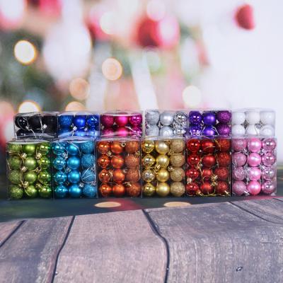 China Christmas Tree Decoration Ornaments Factory Direct Sales 3cm Christmas Ball Ornament Christmas Tree Pendants Decorations 24pcs/box Colorful Plastic Christmas Balls for sale