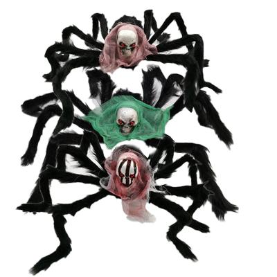 China Giant Skeleton Spider 75cm Realistic Colorful Hairy Spiders Head Halloween Party Decoration Ghost Scary Props For Halloween Haunted House Decoration for sale