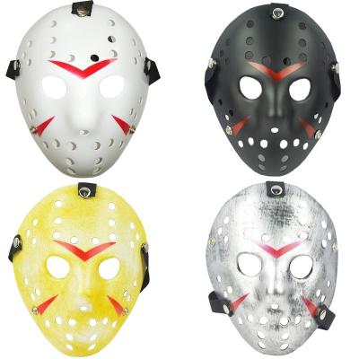 China Halloween Styles Halloween Costume Horror Hockey Scary Black Eyes Jason Mask With Machete For Adults Party Cosplay Props for sale