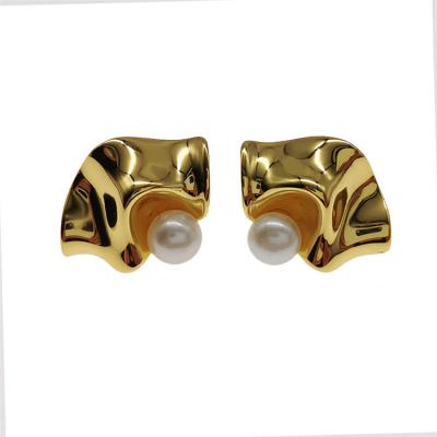 China High Quality Personality Jewelry Cuff Stainless Steel Earring With Pearl for sale