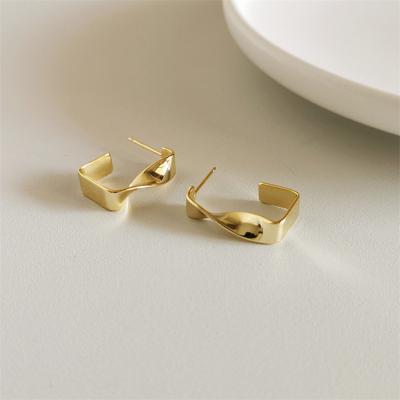 China DIY high quality fashion design gold circle stainless steel rectangular earring for sale