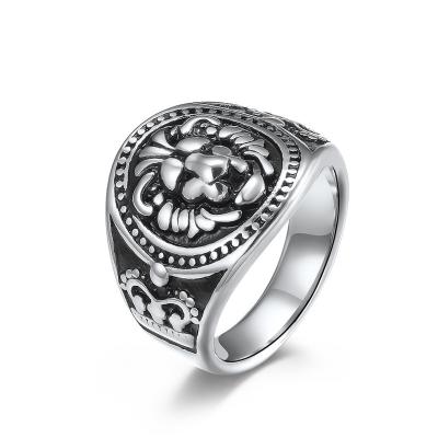 China FASHIONABLE Seal Blanks Boys Stainless Steel Ring Mens Punk for sale